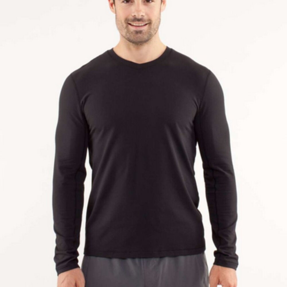 Lululemon Long Sleeve Black V-Neck Shirt